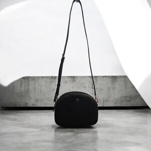 Tory Burch Emerson Double Zipper Crossbody Camera Shoulder Bag Gold Black Straps